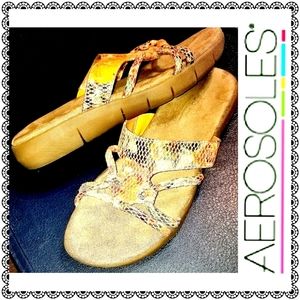 {Aerosoles} AWAY strappy snake print sandals, sz 8